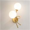 AoLa Lampada da Parete a LED per Interni 2 Fiamma Vetro Palla Paralume Applique da Parete Lampada da Comodino a Forma di Sfera in Vetro Metallo Vintage Base G9 Lampada Decorativa Creativa,d'oro,Right
