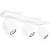 KOLORENO Lampada Alogena da Parete Quantus - Lampada da Parete e Soffitto - Lampada da Parete Faretto GU10 - Lampada da Parete Faretto x3 - Faretto da Soffitto in Alluminio - Bianco, 380x62x25 mm