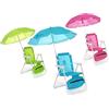 cosedacasa Sedia con ombrellone per Bambini sediolina richiudibile Relax da Mare Spiaggia Parasole Piscina Campeggio con Tessuto-Rosa