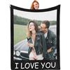 Generic Coperta Personalizzata con Foto e Scritta - Plaid Personalizzato per Donna, Uomo, Coppia e Famiglia - coperta divano per San Valentino, Festa del Papà e Festa della Mamma idee regali natale