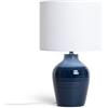 LEDKIA LIGHTING - Lampada da Tavolo Ceramica Botijo | Design Decorativo per Casa e Ristoranti | Compatibile con Lampadina E27 | Stile Classico e Boho-Chic, Azzurro Scuro