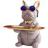 NUACOS Bulldog Francese Scultura Bulldog In Resina Statua Da Scrivania Scultura Animale Decorazione Da Tavolo Multifunzione Ufficio Decorazioni Per La Casa Salvadanaio Salvadanaio Home Desktop (Grigio)