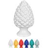 IlGruppone Pigna Siciliana Decorativa Colorata Dipinta Mano Soprammobile Pigne di Caltagirone Design Siciliano Decorativa Ornamentale - Bianco - Piccola