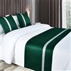 QRGMKL Runner da letto morbidi come la seta e cuscini abbinati Sciarpa da letto in tinta unita Corridore da letto per il piede del letto Copriletto a contrasto di colore-Dark Green||240X50cm for 1.8m Bed