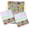 AmiAmarena Set asilo personalizzato. Set asilo 3 pezzi in 100% cotone. 2 asciugamani per bambini e sacca per asilo con nome ricamato (Fattoria, Multicolore)