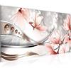 Runa Art Quadri Moderni Magnolia Fiori 1 Pezzo Tela Non Tessuta Soggiorno Corridoio Astratto Rosa Grigio 207212a
