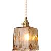Riankh Lampada a sospensione in vetro caramello fatto a mano irregolare, Lampadario da soffitto industriale retrò con presa E27 e interruttore ON/OFF (C) (Size : D)