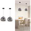 KlkrzJwy Lampade a Sospensione in Vetro Lampade a Sospensione di Lusso Leggere Lampada a Sospensione a soffitto a 1 Luce Lampadario Grigio Fumo Lampade a Sospensione Regolabili per Camera da Letto