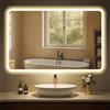 CLP Specchio da bagno Jericho con illuminazione, specchio da bagno antiappannamento, specchio da parete con luce LED, dimmerabile, Dimensione:70x100 cm