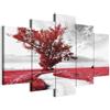 murando - Quadro Paesaggio 200x100 cm 5 Pezzi Stampa su tela XXL Immagini Moderni Murale Fotografia Grafica Decorazione da parete Quadri Componibili Albero Natura rosso c-B-0356-b-o