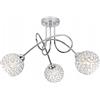 Light Home LH Light-Home Crystal Lampadario da Soffitto Industriale - Lampadari Moderni Per Soggiorno Camera da Letto e Cucina - Lampade da Soffitto in Metallo e con Paralume Vetro - a 3 Luci - E27 - Cromo