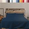 Cassera Casa - Lenzuola Completo Letto, Percalle Puro Cotone 200TC, Piazza e Mezza, Facile Stiro 18 Colori Tinta Unita, Made in Italy, Lenzuolo Sopra,Lenzuolo Sotto, Federe Blu Marine