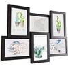 EUGAD Cornice per Foto da Muro Cornici Fotografiche Multiple da Tavolo in 3D MDF Sfondo Decorativo della Parete Nero 0046XK