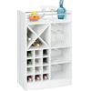 Relaxdays 1x Cantinetta con Porta Calici, per 22 Bottiglie, da Terra, per Vino e Prosecco HLP: 96x63x35 cm, Bianca