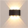 Dopastore Applique da Parete LED 18W Design Moderno Bianco Lampada da parete Da Interno Esterno Impermeabilità IP65 Per Camera Salone Giardino (Nero Luce calda 3000k)