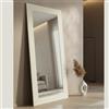 MO.WA Specchio da parete grande 82x182 cm Made in Italy Specchio legno bianco shabby Specchiera stile scandinavo Specchio lungo moderno figura intera