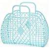HERCHR Cestino Portaoggetti da Doccia Portatile, Contenitore Portaoggetti Vuoto da Terra, Borsa Portaoggetti da Doccia con Manico, Borsa Pieghevole Portatile Per Acquisti in Spiaggia(blu)