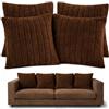 HAND Cuscini Decorativi Divano 45x45 cm, Velluto Effetto Pelliccia, Sfoderabili con Cerniera Invisibile, Cuscini Arredo Eleganti, Federa e Imbottura inclusa, ALTA QUALITA (Marrone, Set da 4)