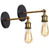 iDEGU 2 Pack Applique da Parete Industriale Lampada da Parete Interni Sospensione Regolabile in Metallo Decorazione per Soggiorno Cucina Corridoio Camera da Letto Caffè Bar - Ottone