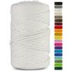 Netuno 1 corda macramè bianco 5 mm 200 m corda in cotone per lavori fai da te filo decorativo colorato cordoncino cavo naturale uncinetto ferri da maglia decorazioni