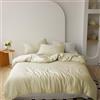 IlGruppone Parure Copripiumino Matrimoniale in Raso di Cotone Lucido Tinta Unita Sacco E Federe Lussuoso Elegante Due Piazze Set Letto - Crema - Matrimoniale