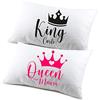 fashwork Coppia di federe matrimoniali divertenti PERSONALIZZABILI King Queen SanValentino Anniversario Matrimonio Innamorati simpatiche
