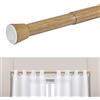 STORESDECO Asta per tende senza forare telescopica in metallo estensibile 28 mm montaggio a pressione resistente per tende armadi e bagno STORESDECO finitura legno 70-120 cm