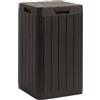 Toomax Rio Garden Bin pattumiera da giardino da 80 litri, 38x38x65h cm, colore marrone con maniglie e portasacco, top con apertura a pressione, resistente ai raggi UV, per esterni