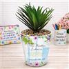Generico Vaso Vasetto ''GIARDINO'' in ceramica per pianta Personalizzato, idea regalo di classe fine anno scolastico Maestra asilo nido, scuola materna, elementare infanzia e primaria
