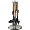 Generic Supporto per utensili da cucina, girevole a 360°, spazioso supporto per utensili da cucina, robusta base in acciaio inox per pale, cucchiai e mestoli, design girevole per cucine moderne