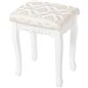 WOLTU Sgabello per Tavolo da Trucco, Toeletta Sedia Imbottita per Camera, Design Barocco, Legno di MDF+ Rovere, Bianco 40x30x50cm, MB6011
