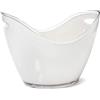 Aurora Store Secchiello per Ghiaccio in Plexiglass Bianco Ovale 35x25x26 cm Fino a 6 Bottiglie Cestello Bouquet Spumanteria Champagneria in Plastica Acrilico Trasparente Bar, Discoteca, Ristorante