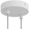 creative cables Kit rosone per lampadario da soffitto (serracavo cilindrico, metallo bianco opaco, Ø 120 mm, 2 fori) - Fissaggio a staffa per lampadari e sospensioni doppie