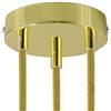 creative cables Kit rosone per lampadario da soffitto (serracavo cilindrico, metallo color ottone, Ø 120 mm, 3 fori) - Fissaggio a staffa per lampadari e sospensioni multiple