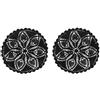 BOMHCS Set di 2 centrini rotondi all'uncinetto, da 25,4 cm a 28 cm, per cucina, tè, caffè, bar, tovagliette, tovagliette fatte a mano (nero, 25,4 cm a 28 cm, 2 pezzi)