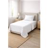 Corredocasa Completo Letto Lenzuola in Cotone, Qualità Made in Italy - PURO COTONE 100% Morbido e Traspirante in ogni Stagione - SET Lenzuolo Sotto con Angoli, Sopra e 1 Federa (Bianco, Singolo)