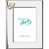 Argenteria MB Portafoto per Il Matrimonio con Cornice in Argento Lucida con FEDI Oro, Personalizzabile con Incisione dei Nomi degli Sposi o della Data, Retro in Legno cm 13 x 18