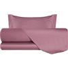 VANITA' DI RASO Completo letto Lenzuola di Raso una Piazza e Mezza, Made in Italy, Lenzuolo Piano 180x290cm + Lenzuolo Sotto con Angoli 120x190cm + 1 Federa a 2 Volani 50x80cm, Rosa Nostalgia