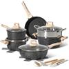 JUST PERFECTO HOUSEHOLD APPLIANCES JUST PERFECTO Batteria Pentole e Padelle a Induzione, Set Padelle Antiaderenti Per tutti i piani cottura, Batteria di pentole antiaderente 24/28cm con Coperchi, set pentole induzione senza pfoa e ptfe