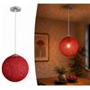 DC VOLTAGE Lampadario a sospensione moderno a forma di sfera in vimini e rattan, paralume creativo per bar, caffetteria, camera da letto, ristorante, casa, decorazione semplice (crema) (Rossa)