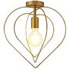 Mengjay Plafoniera Lampadario, Vintage industriale lampada da soffitto, Lampada a Sospensione in metallo D'oro gabbia ferro Forma E27 Base per corridoio, portico, camera da letto