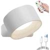 Gienslru Lights of Sweden - Lampada da parete, con telecomando ricaricabile, dimmerabile, regolabile, rotazione magnetica a 360°, colore e luminosità a 3 livelli, luce a doppio lato, senza fili, per ufficio e