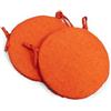 Russo Tessuti Cuscino Rotondo Imbottiti Laccetti per Sedie Sgabelli da Pranzo Portatili Pocket-Arancione-4 Cuscini