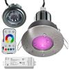 Planetitaly [Kit professionale 2 Faretti LED RGBW IP65 24V] Kit 2pz led 6x2w 12w cromoterapia box doccia sensoriale bagno turco sauna IP65 RGB 8 programmi 24V faretti incasso LED Dimmerabile giochi luce effetti