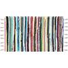 IlGruppone Tappeto Passatoia Multicolore con Nappe Cotone Naturale Fatto a Mano Etnico Strisce Multicolore Rettangolare Chindi Stracci Riciclato Scendiletto - Multicolor - 50x180Cm