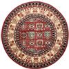 RugVista Kazak Simav, Tappeto, Orientali, Ø 150 cm, Rotonda, Pelo medio, Soggiorno, Sala da pranzo, Camera letto, Corridoio, Lavabile solo a secco, oeko_tex_100, Rosso/Beige