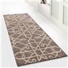 Floordirekt Tappeto passatoia con Motivo, Realizzato su Misura, per Cucina, corridoio e Soggiorno, Ornamento Vintage a griglia Orientale (80 x 400 cm, Marrone navelli)