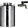Megashopitalia Contenitore Bidone Fusto per Olio in Acciaio Inox 15 30 50 Litri Made in Italy con Guarnizione per Il Tappo e Rubinetto da 1/2 Pollice Incluso (50 Litri)