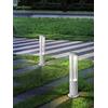 Partenopea® Lampione a led lampioncino lampada illuminazione da esterno palo da giardino pavimenti e prati per sentieri moderno CCT 1600 LM (Bianco 58,5 cm, Luce Fredda 6500K)