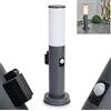 hofstein Lampada da esterno Caserta, rilevatore di movimento, presa di corrente, lampada a base, metallo, in antracite/bianco, luce di percorso 45,5cm, E27, illuminazione da giardino IP44, senza lampadina